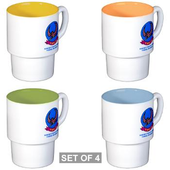 MUAVS2 - M01 - 03 - Marine Unmanned Aerial Vehicle Squadron 2 (VMU-2) with Text - Stackable Mug Set (4 mugs)